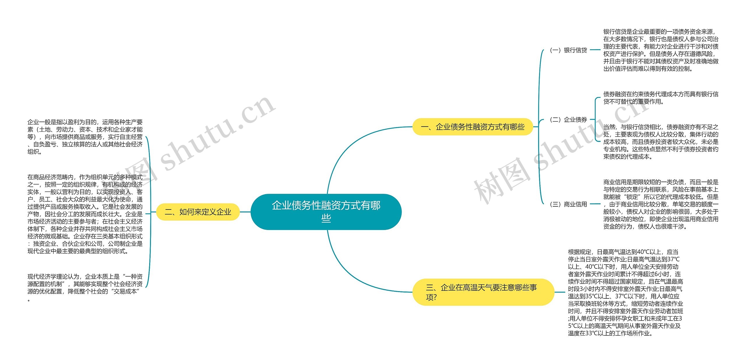 企业债务性融资方式有哪些思维导图