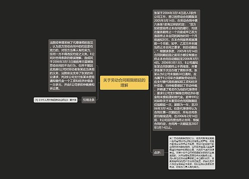 关于劳动合同期限顺延的理解