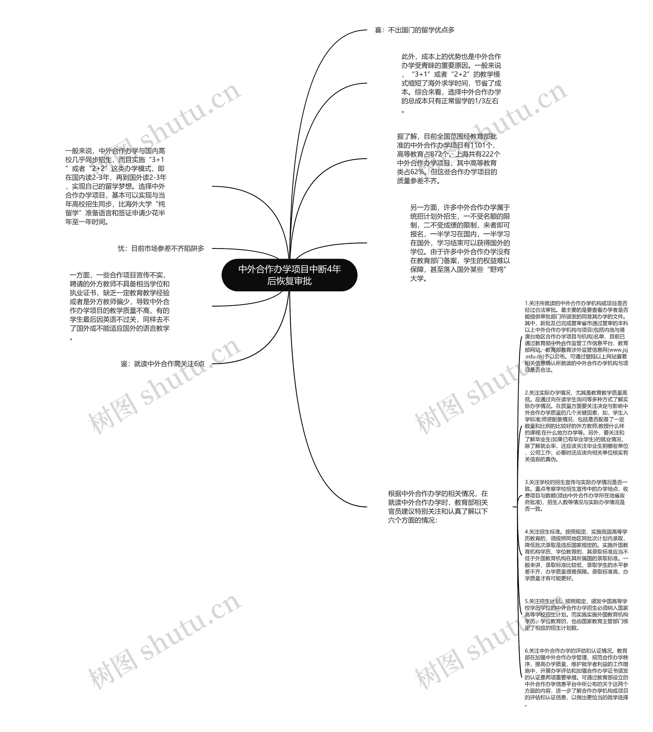 中外合作办学项目中断4年后恢复审批思维导图