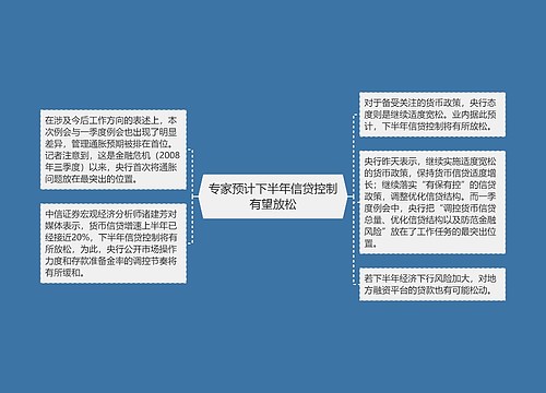 专家预计下半年信贷控制有望放松