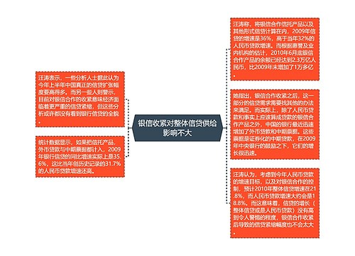 银信收紧对整体信贷供给影响不大