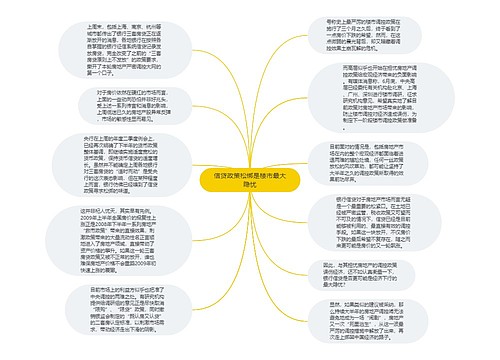 信贷政策松绑是楼市最大隐忧