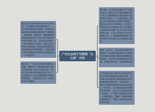 广州企业将于与英国“太古系”合资