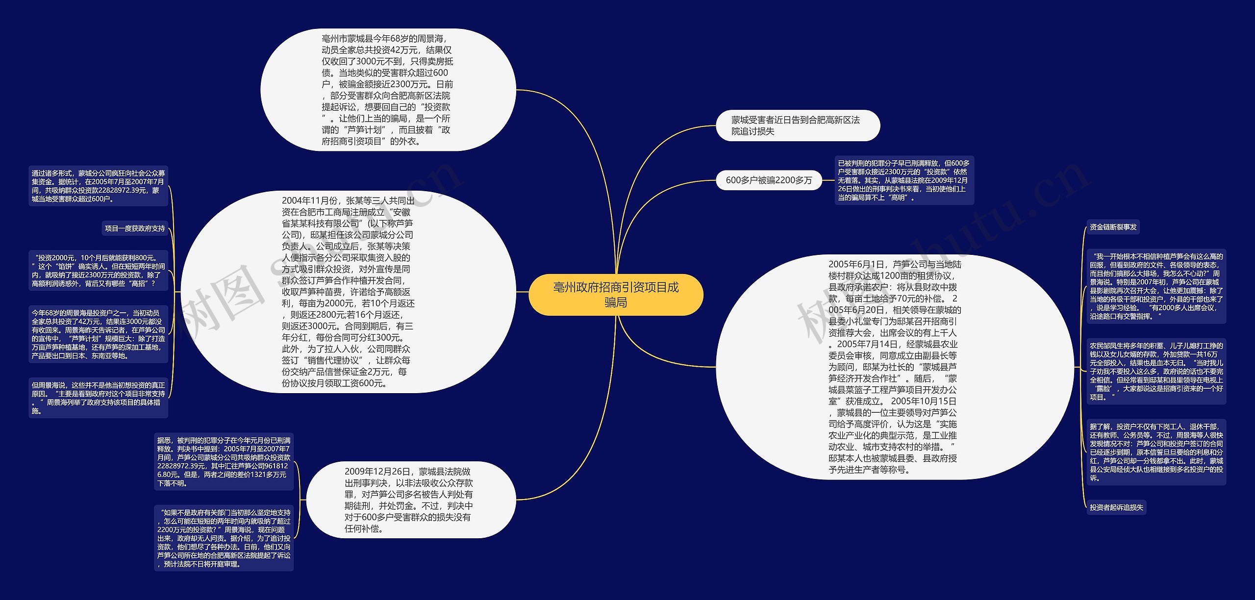 亳州政府招商引资项目成骗局思维导图