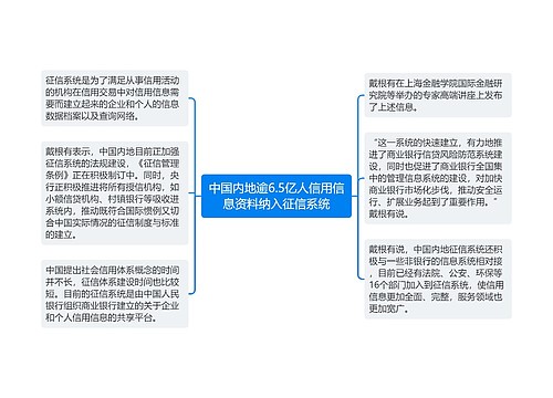 中国内地逾6.5亿人信用信息资料纳入征信系统