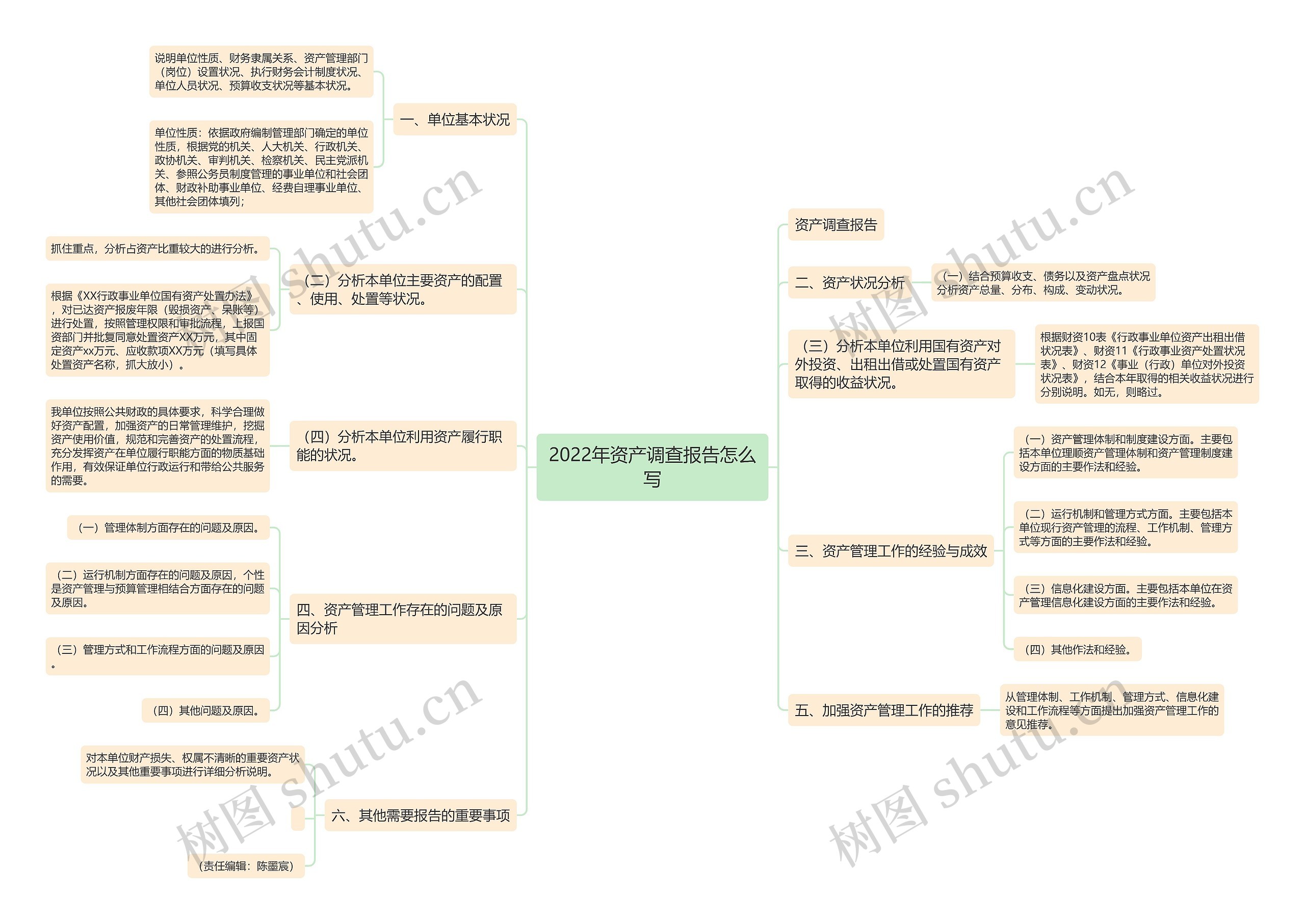 2022年资产调查报告怎么写思维导图