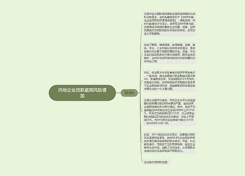 内地企业货款逾期风险增加