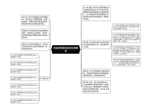 外国合营者的投资比例要求