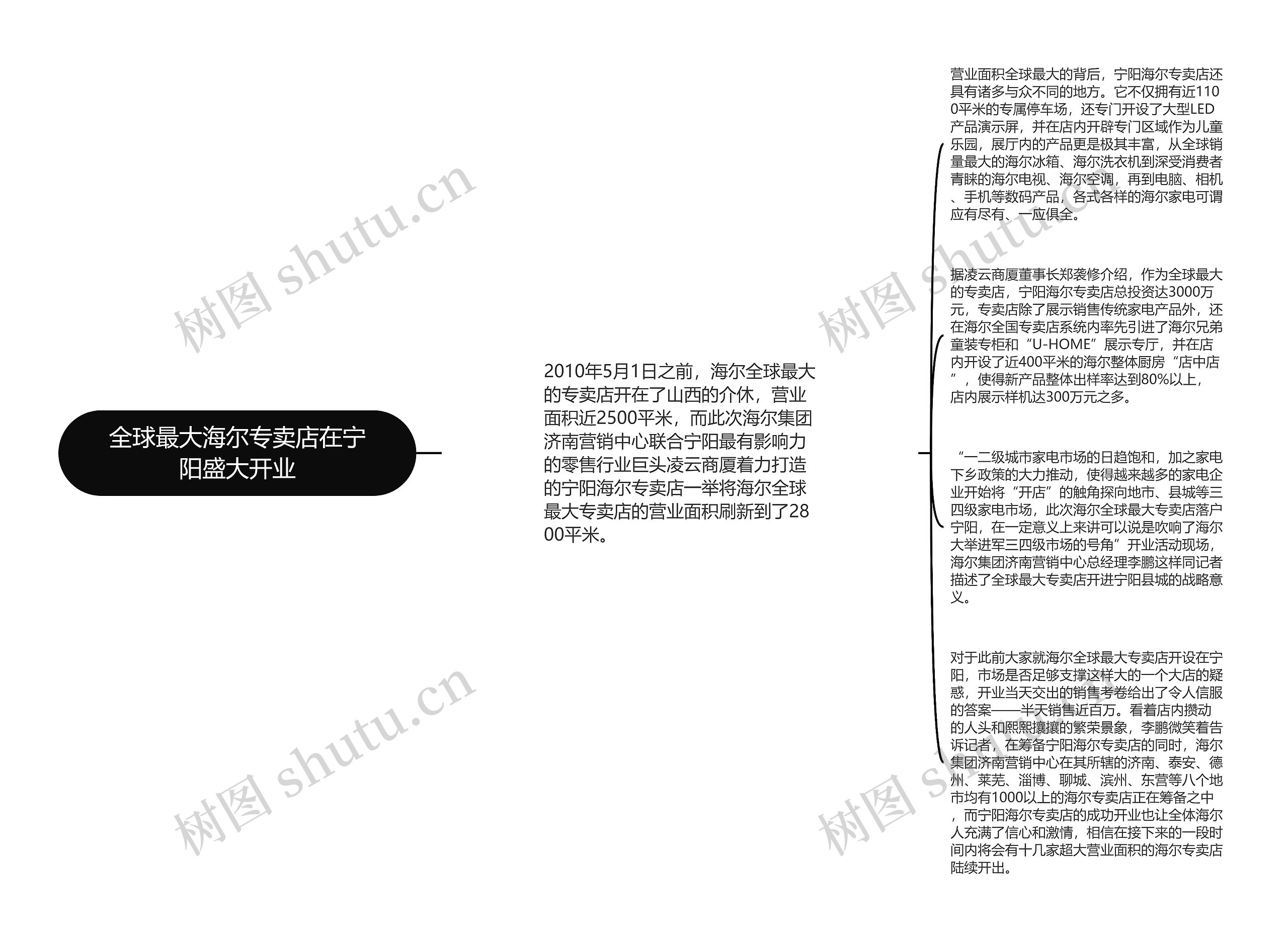 全球最大海尔专卖店在宁阳盛大开业思维导图