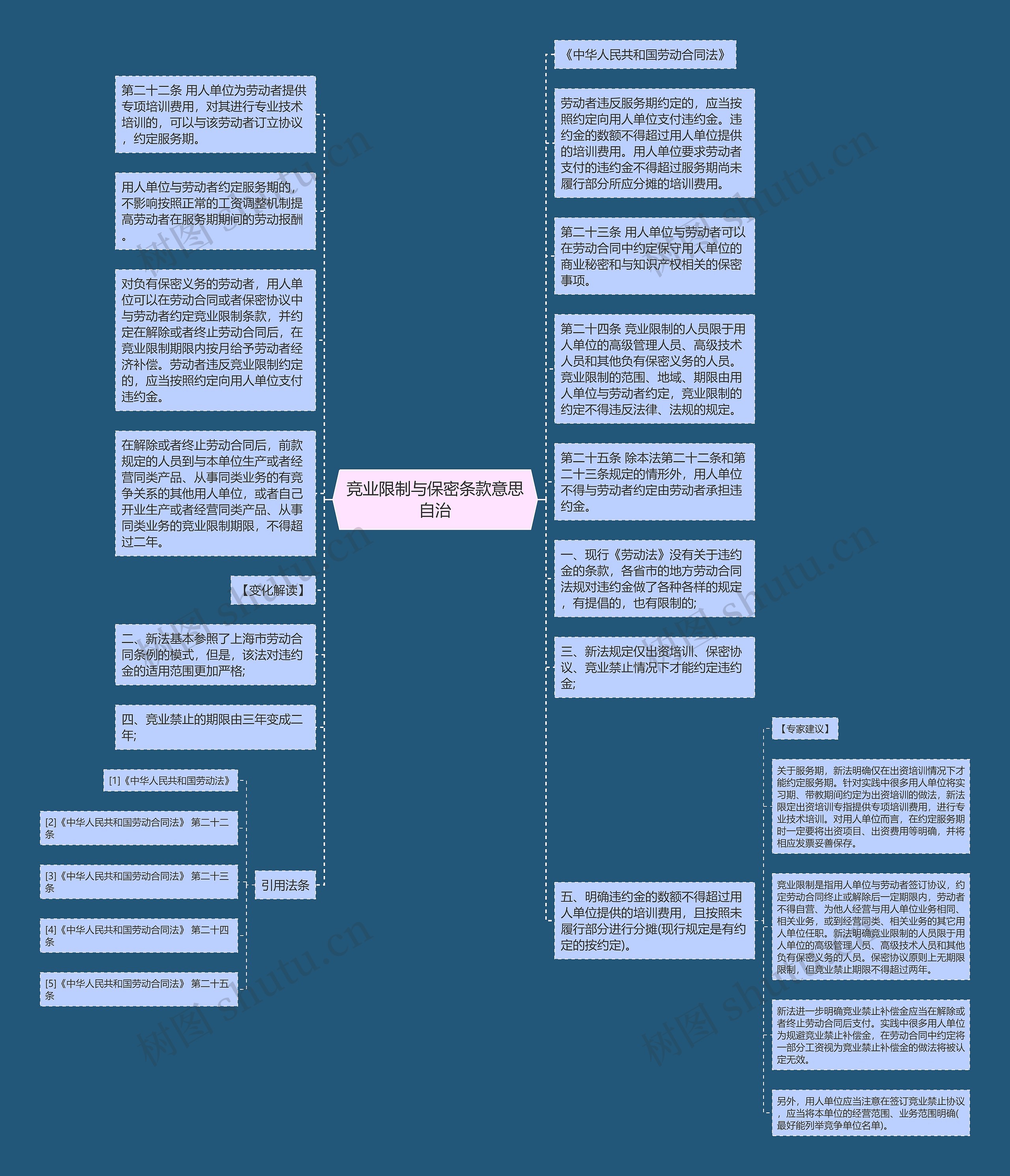 竞业限制与保密条款意思自治思维导图