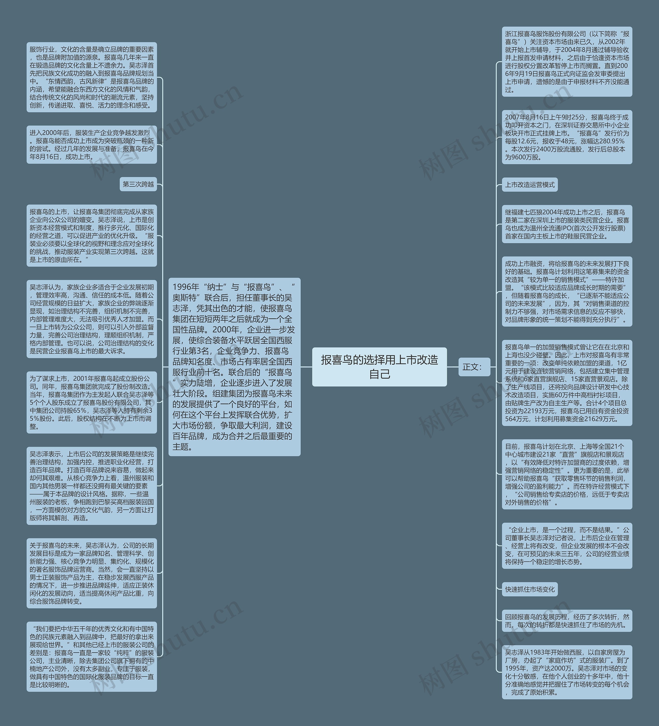 报喜鸟的选择用上市改造自己思维导图