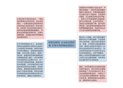 中国互联网: 企业的信用评级 证明市场呼唤诚信回归