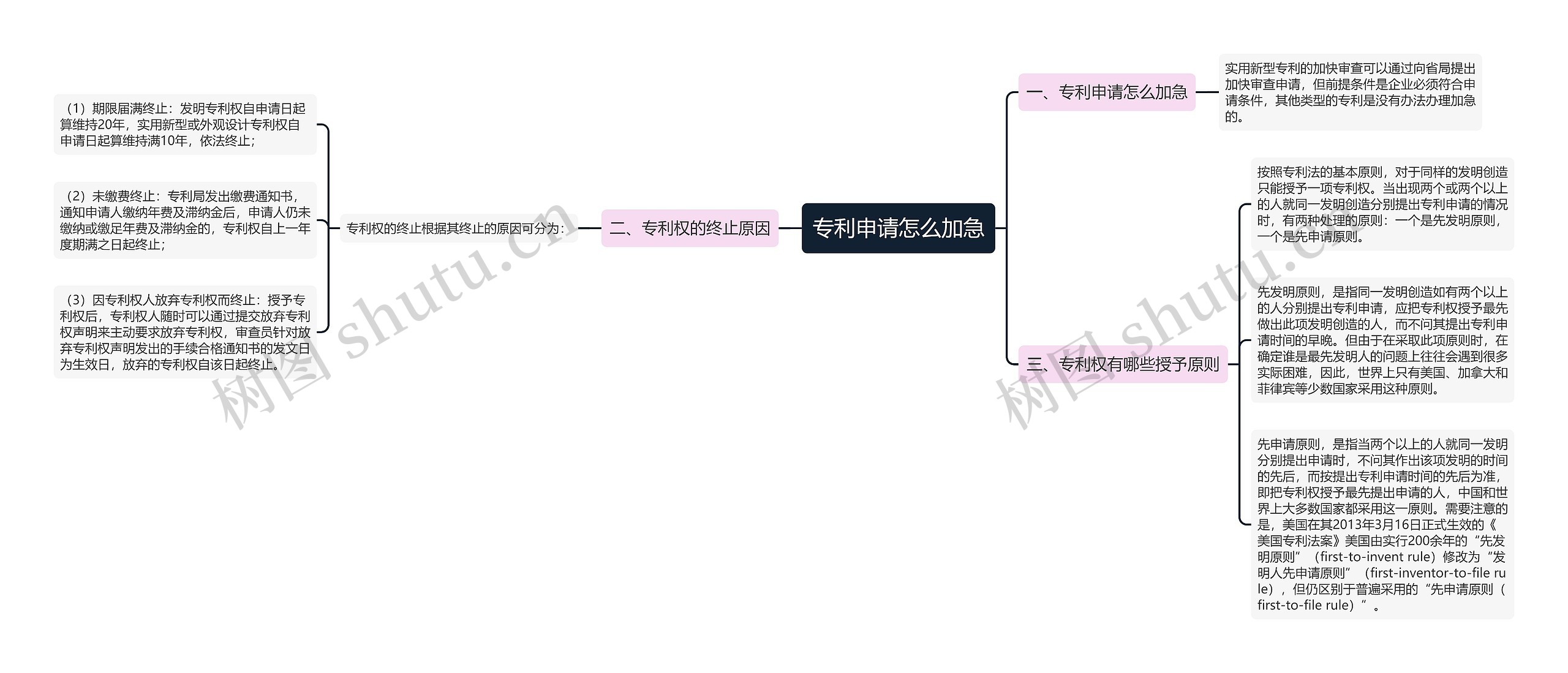 专利申请怎么加急思维导图