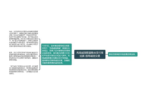 无线诚信联盟推出支付宝结算 倡导诚信交易