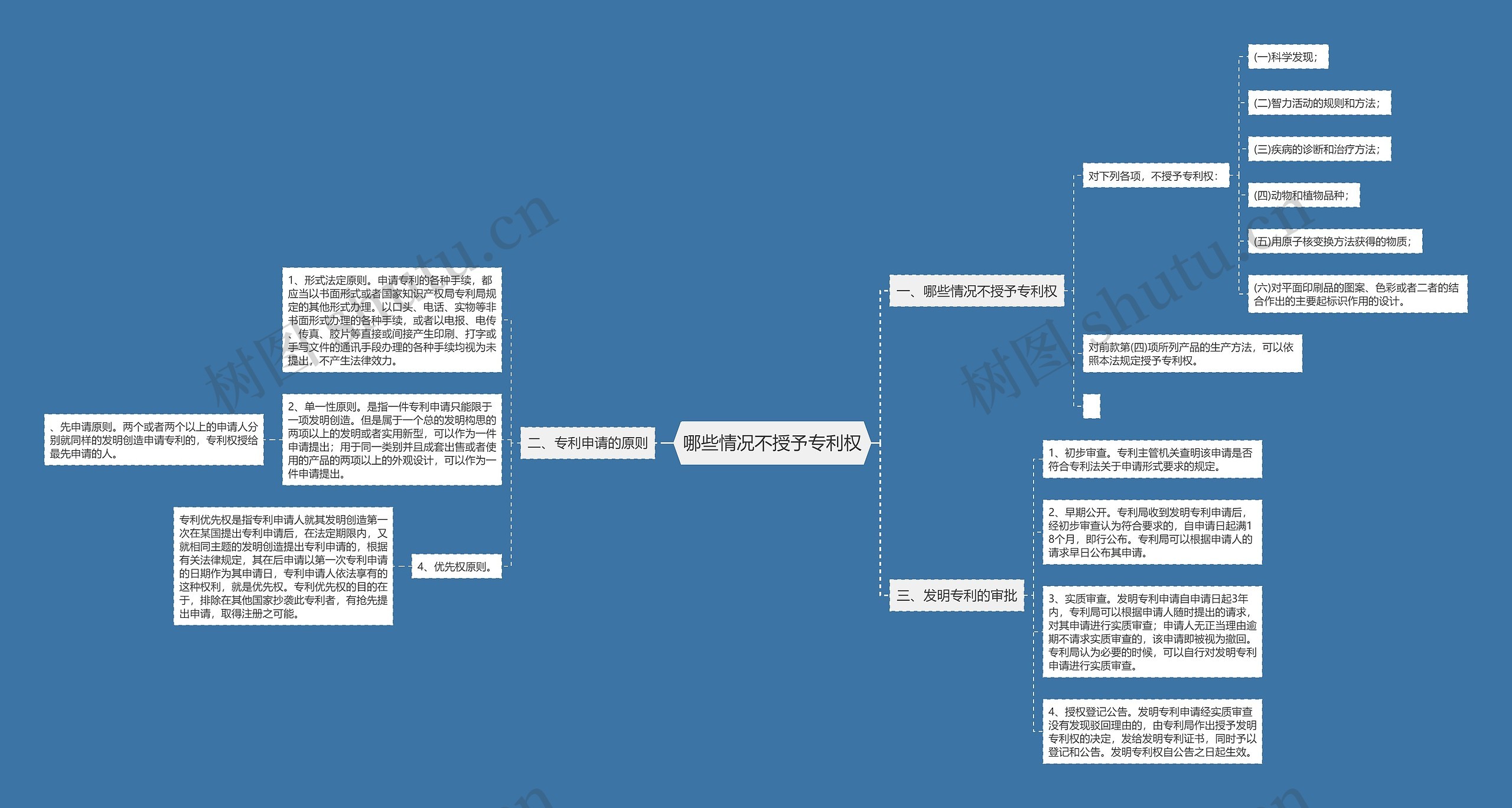 哪些情况不授予专利权思维导图