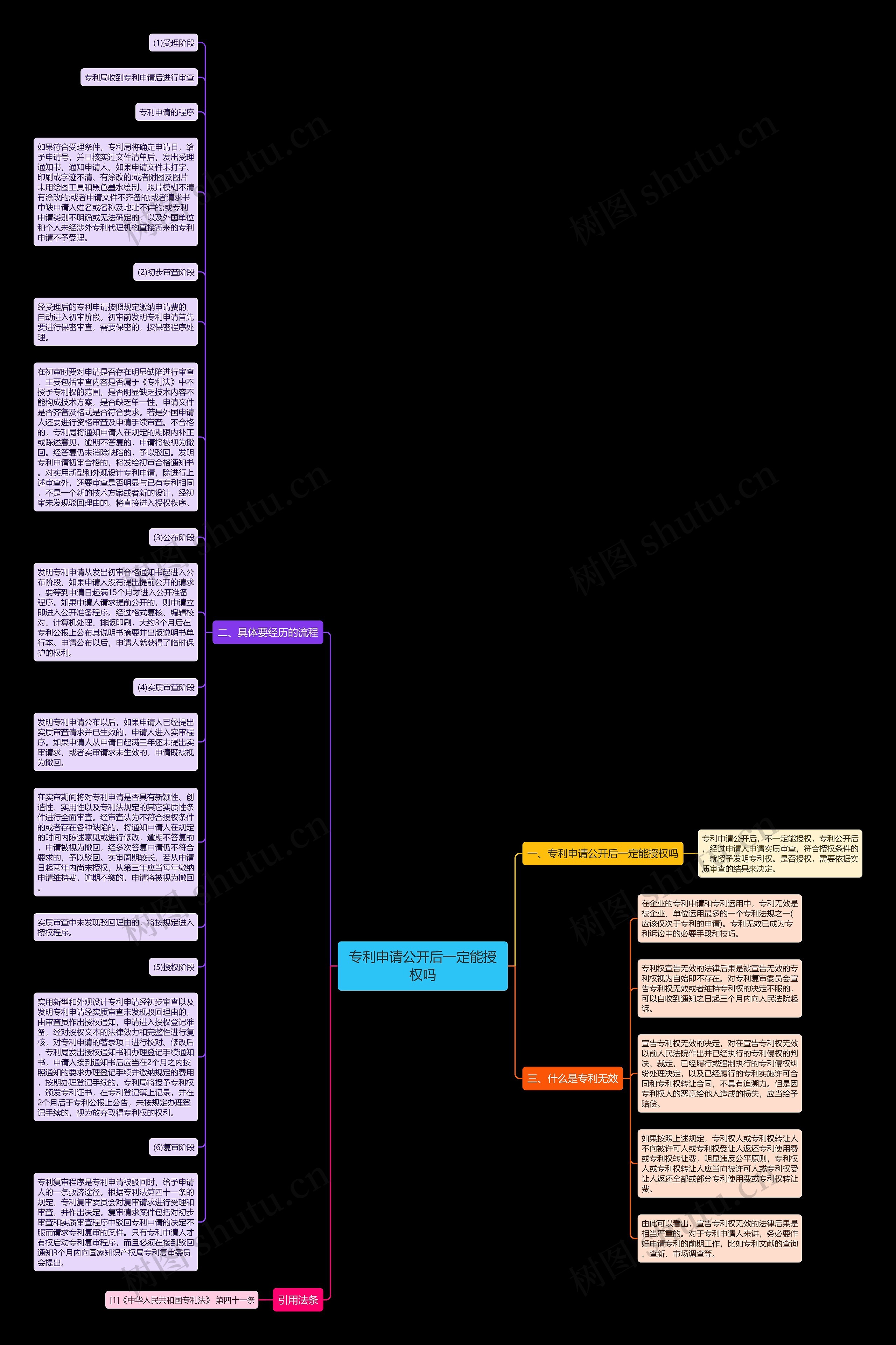专利申请公开后一定能授权吗思维导图