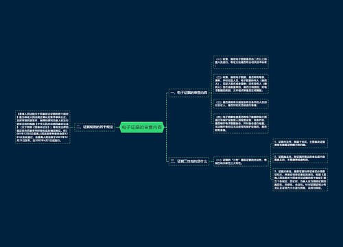 电子证据的审查内容