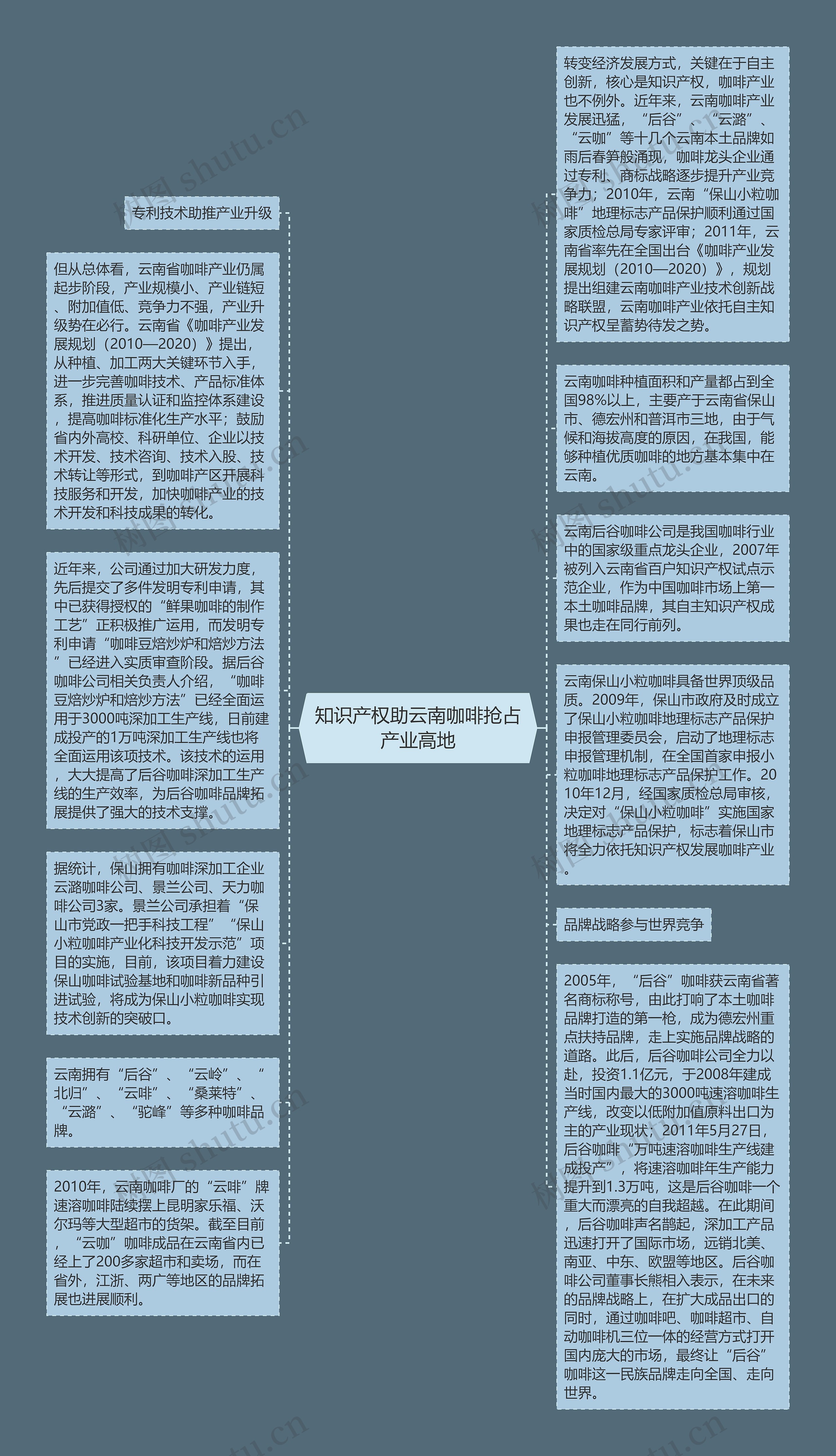 知识产权助云南咖啡抢占产业高地思维导图