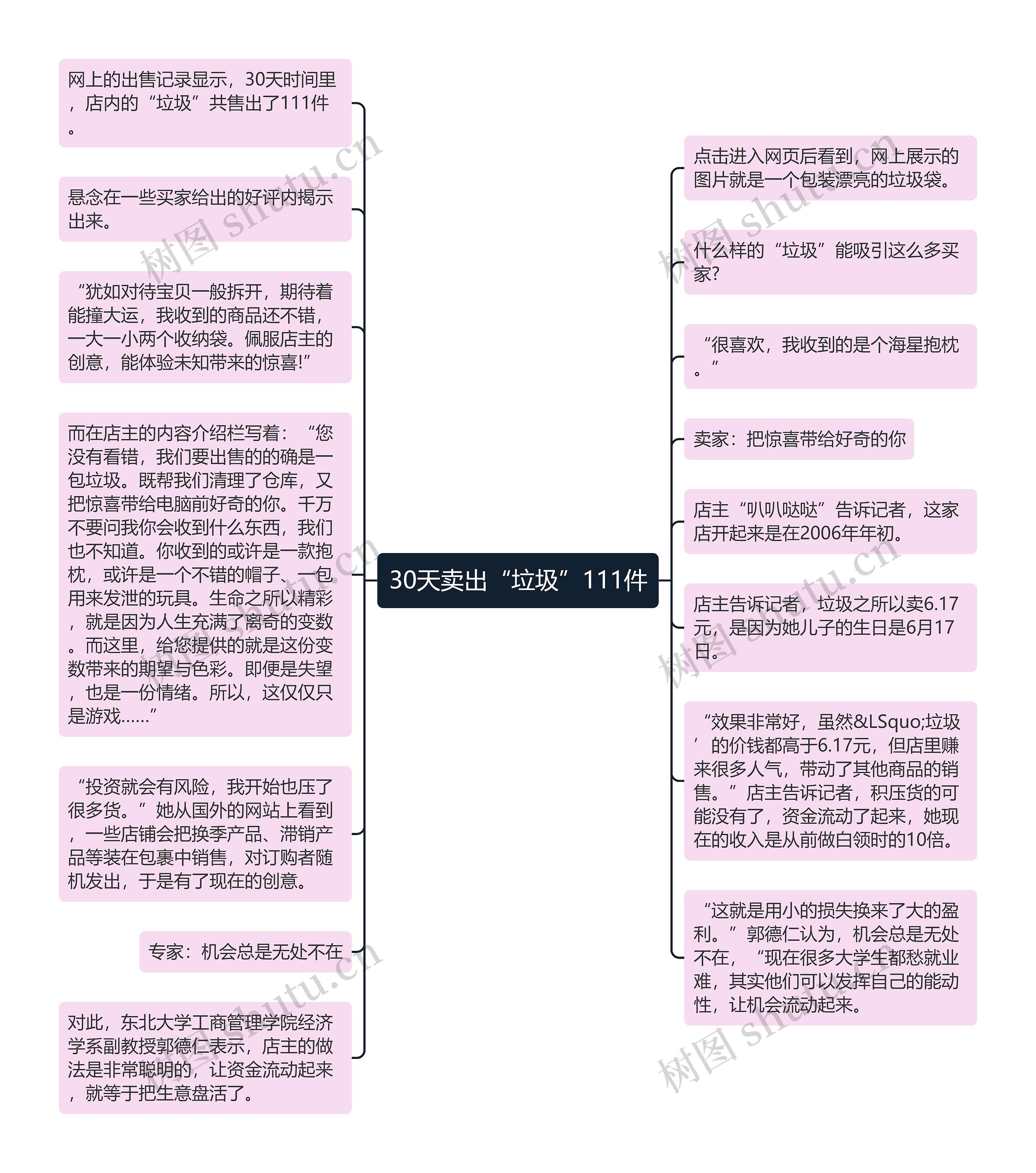 30天卖出“垃圾”111件思维导图