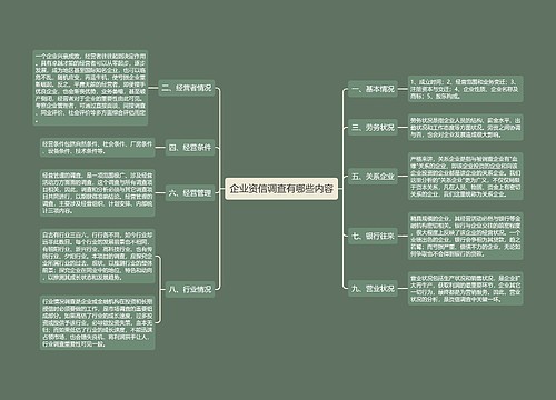 企业资信调查有哪些内容