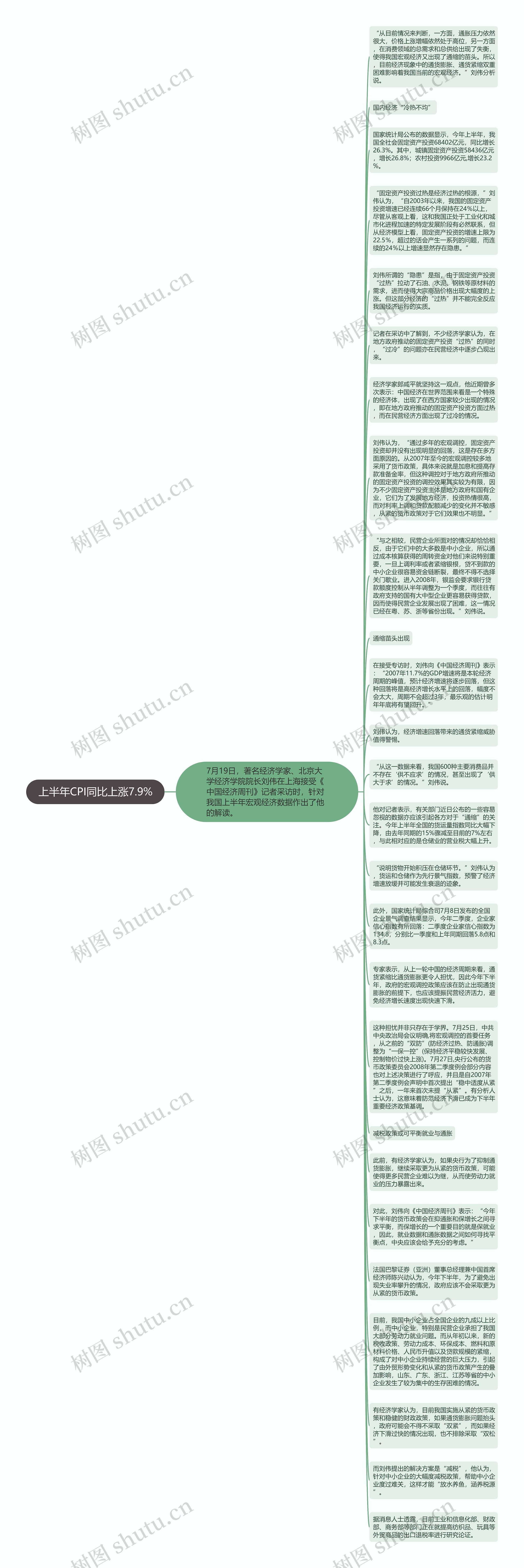 上半年CPI同比上涨7.9%思维导图