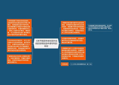 《关于我国学者在国外完成的发明创造申请专利的规定