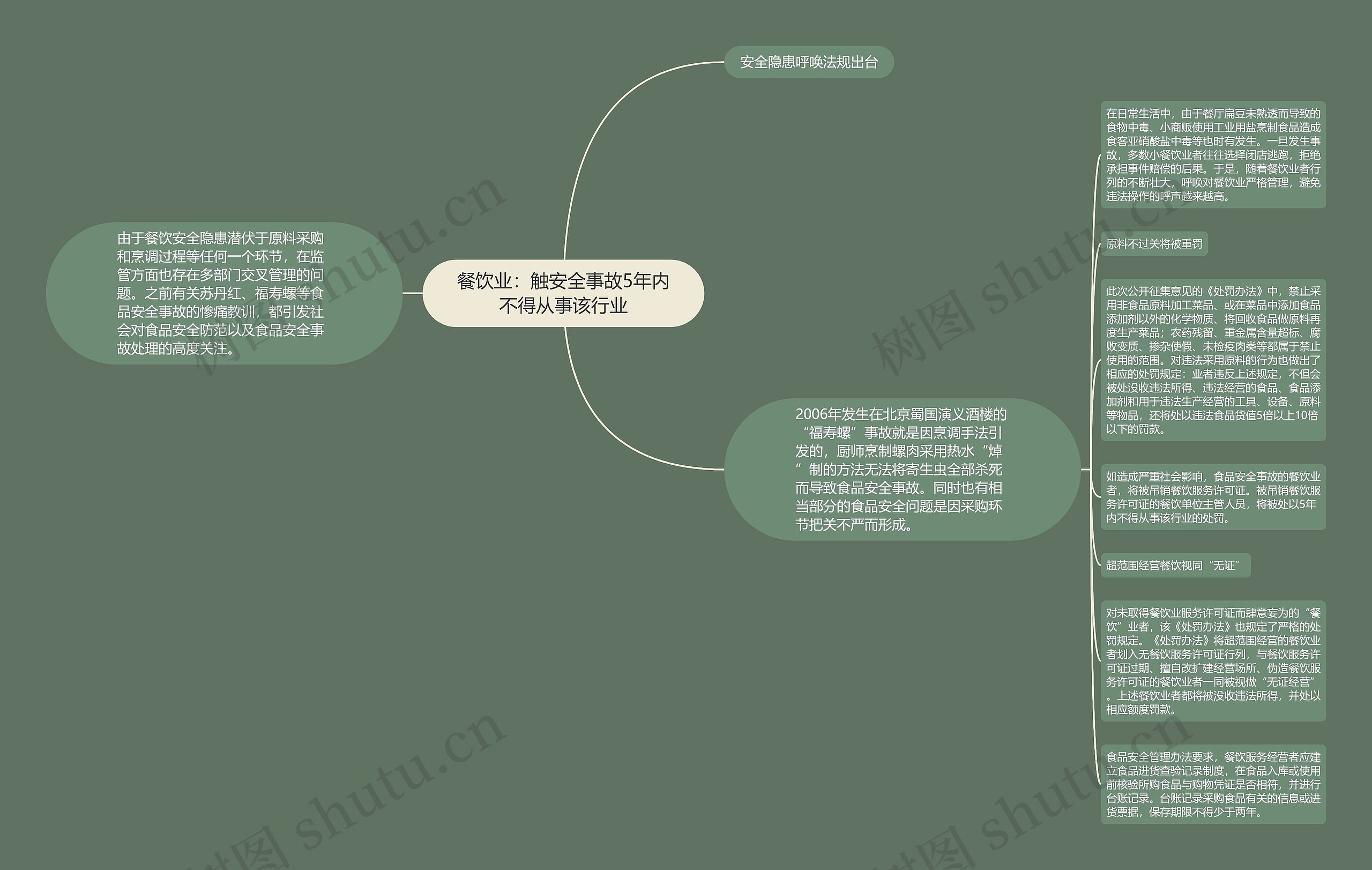 餐饮业：触安全事故5年内不得从事该行业思维导图