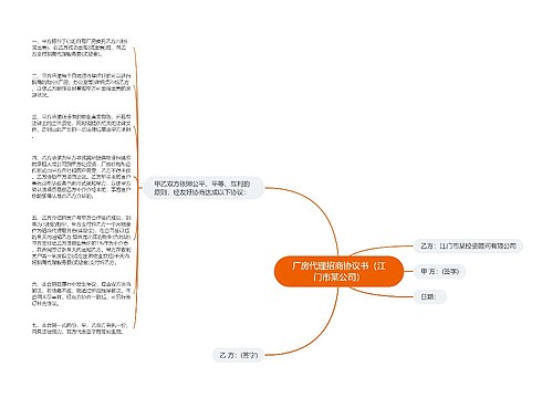 厂房代理招商协议书（江门市某公司）