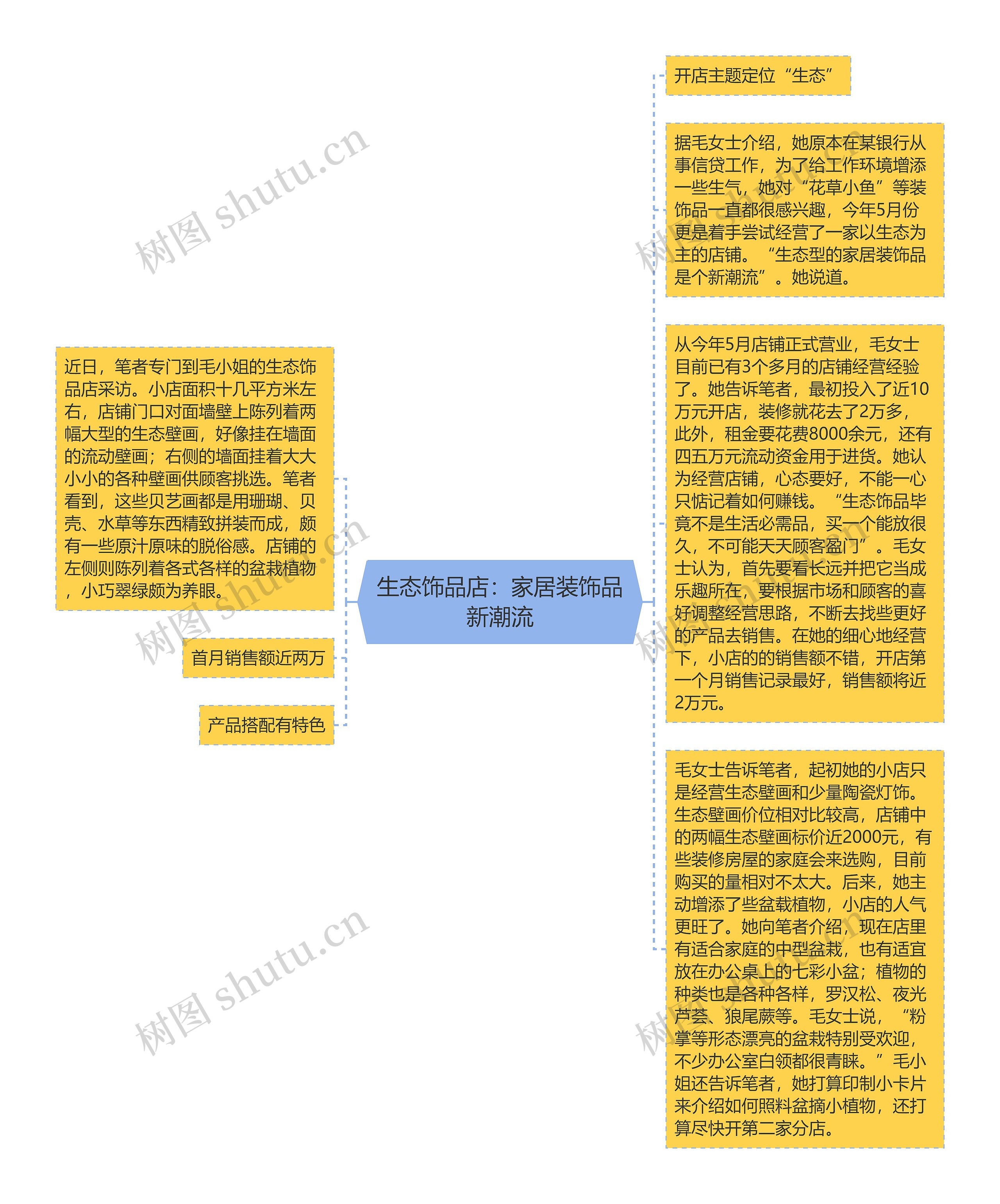 生态饰品店：家居装饰品新潮流思维导图