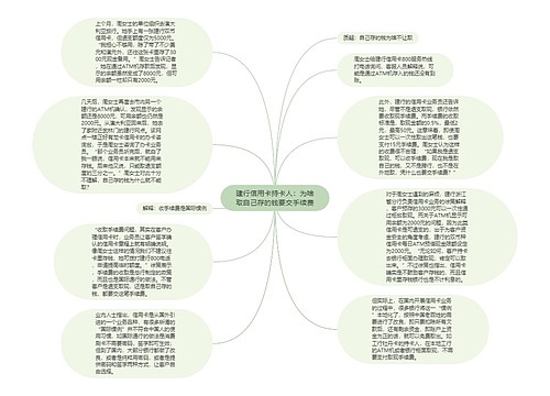 建行信用卡持卡人：为啥取自己存的钱要交手续费