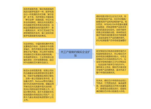 代工产能制约模拟企业扩张