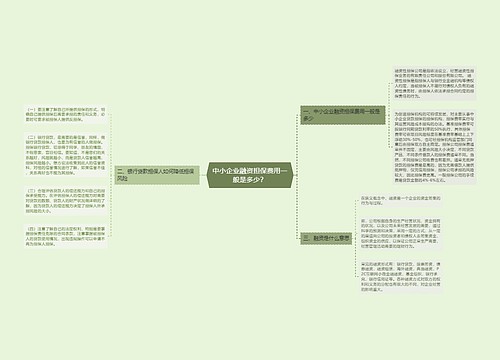 中小企业融资担保费用一般是多少？