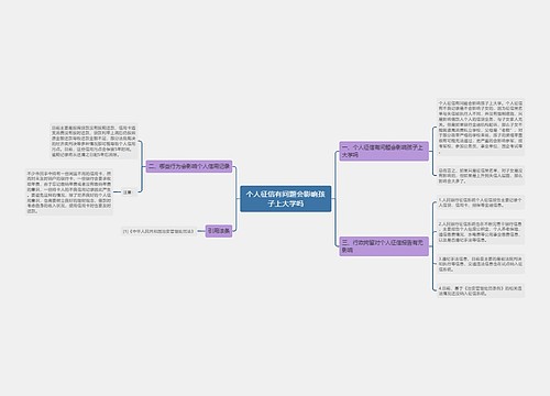 个人征信有问题会影响孩子上大学吗