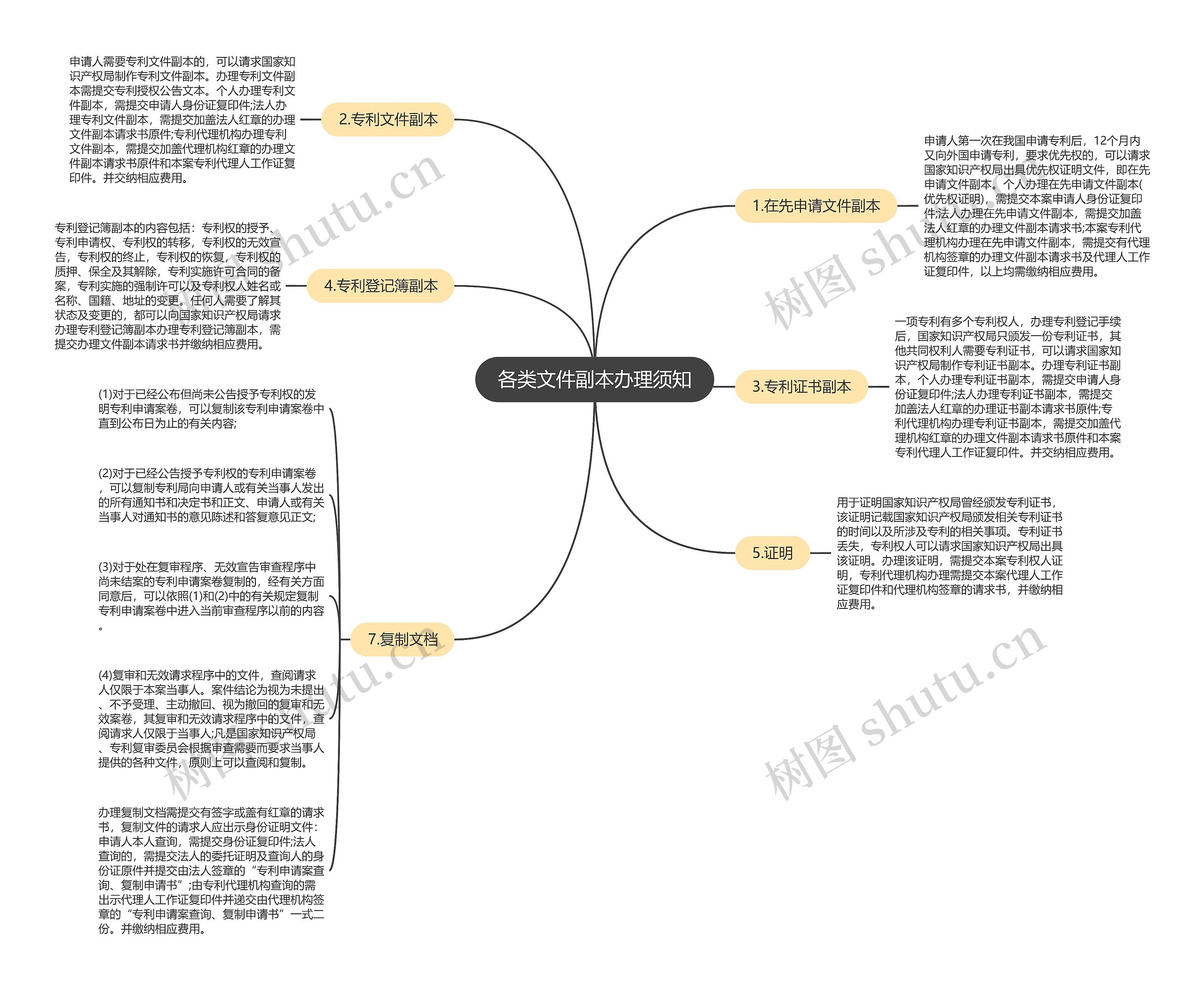 各类文件副本办理须知思维导图