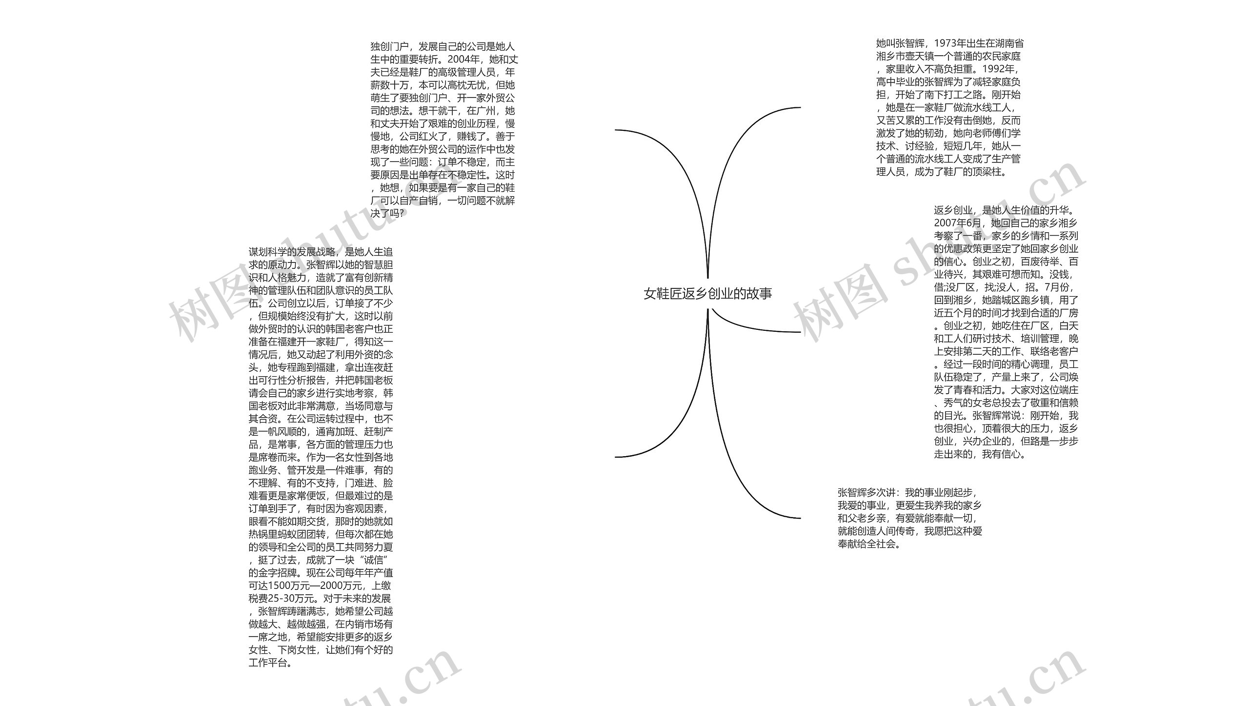 女鞋匠返乡创业的故事思维导图