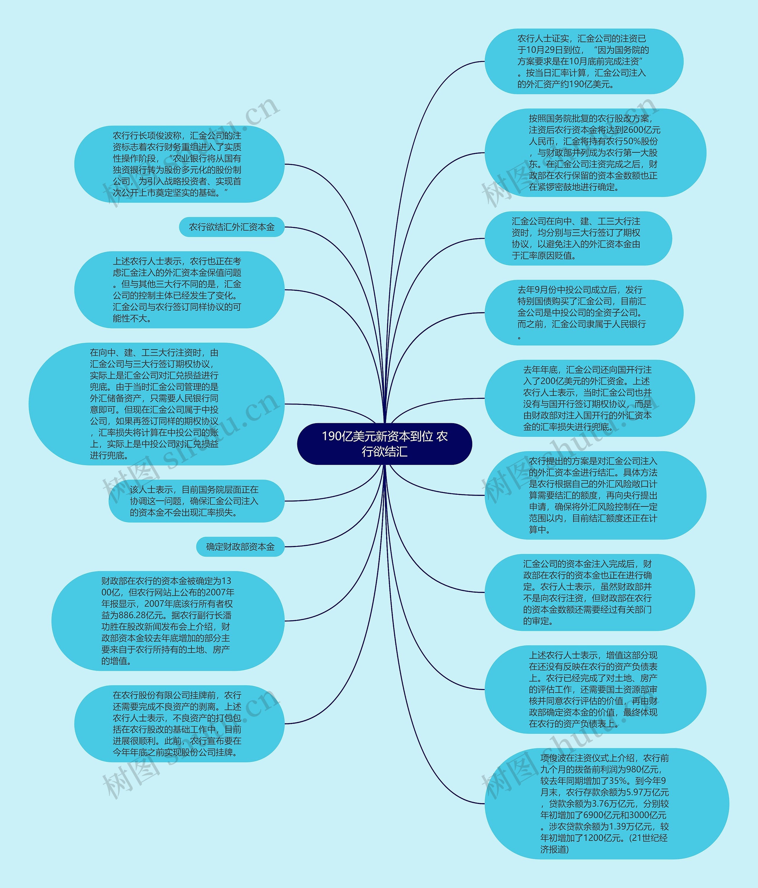 190亿美元新资本到位 农行欲结汇思维导图