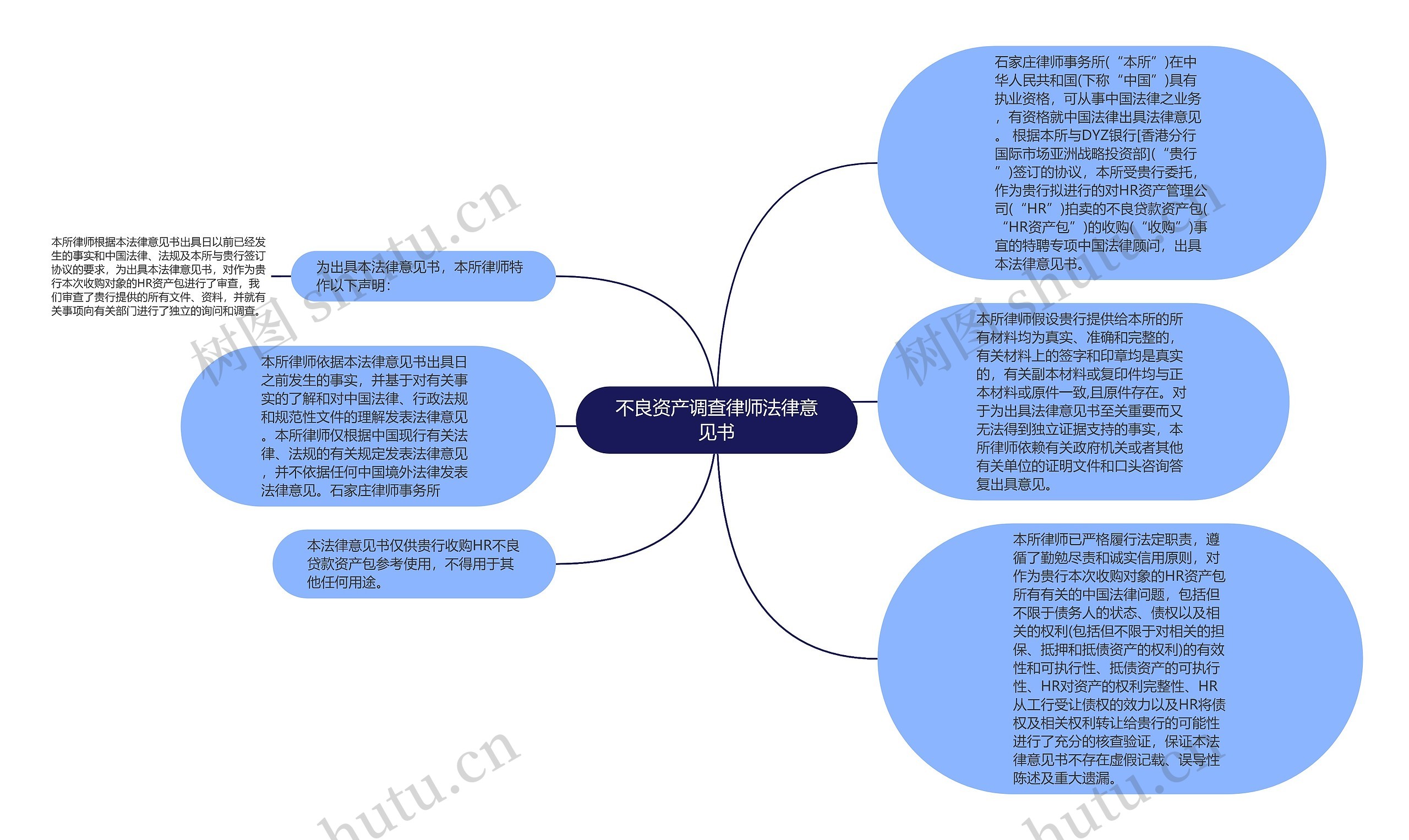 不良资产调查律师法律意见书思维导图