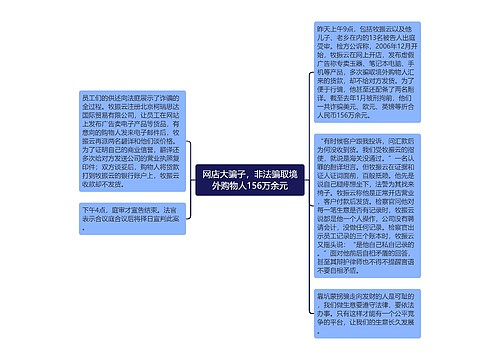 网店大骗子，非法骗取境外购物人156万余元