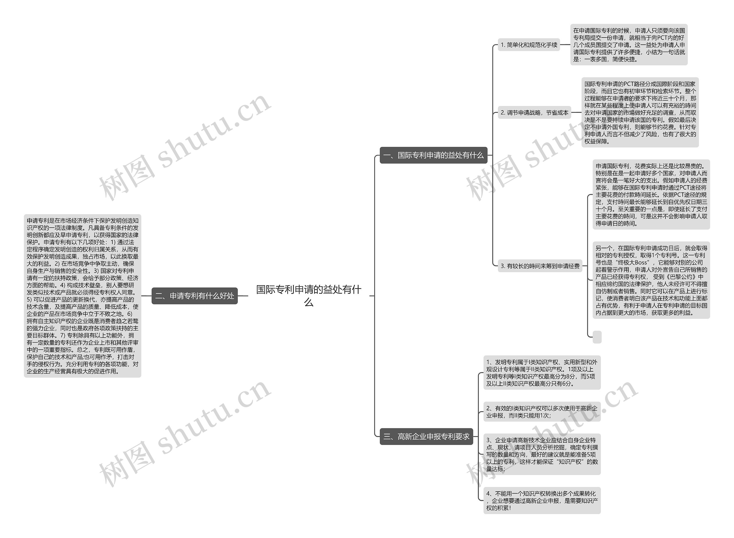 国际专利申请的益处有什么思维导图