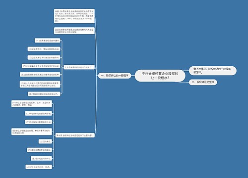 中外合资经营企业股权转让一般程序?