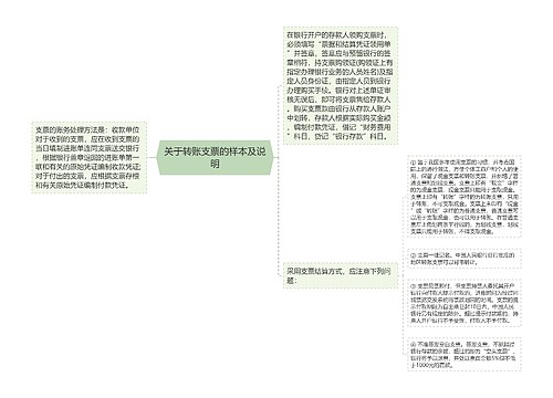 关于转账支票的样本及说明