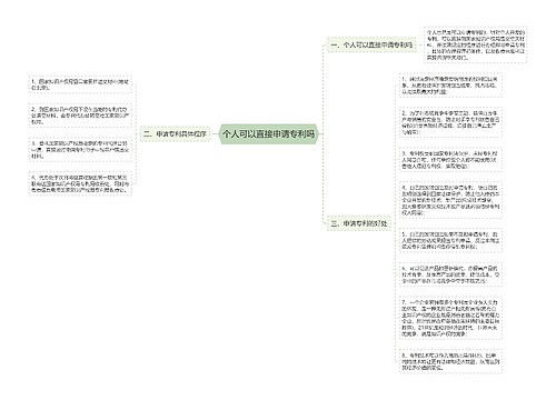 个人可以直接申请专利吗