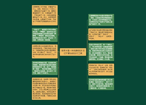 信用卡是一种消费信贷 切记不要当做支付工具