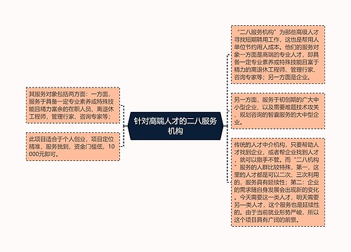 针对高端人才的二八服务机构