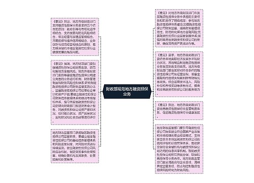 财政部规范地方融资担保业务