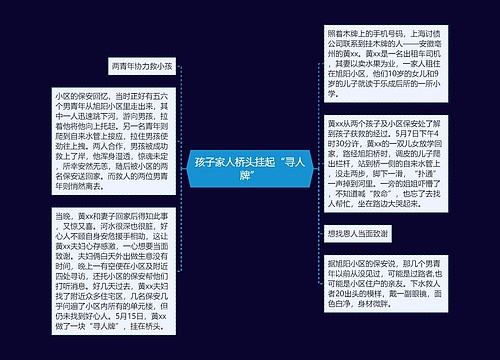 孩子家人桥头挂起“寻人牌”