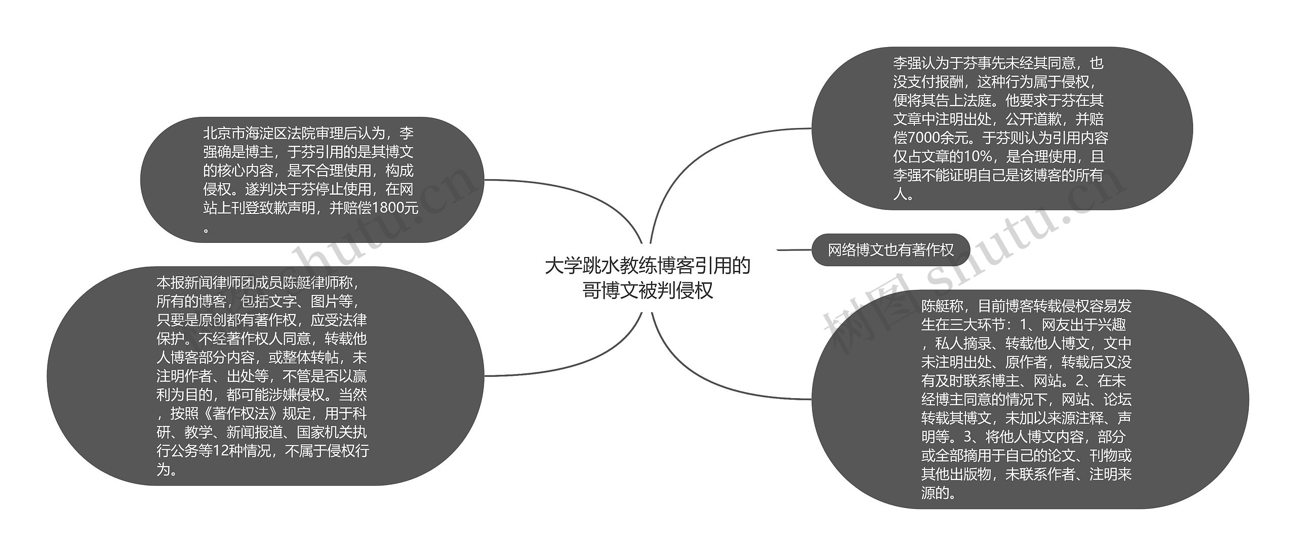 大学跳水教练博客引用的哥博文被判侵权思维导图