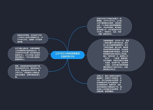 辽宁58亿元网络赌博案首犯被判刑15年