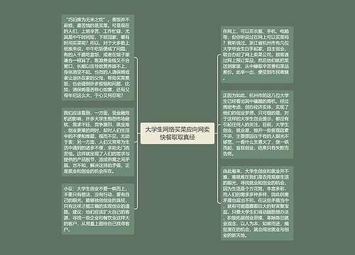 大学生网络买菜应向网卖快餐取取真经