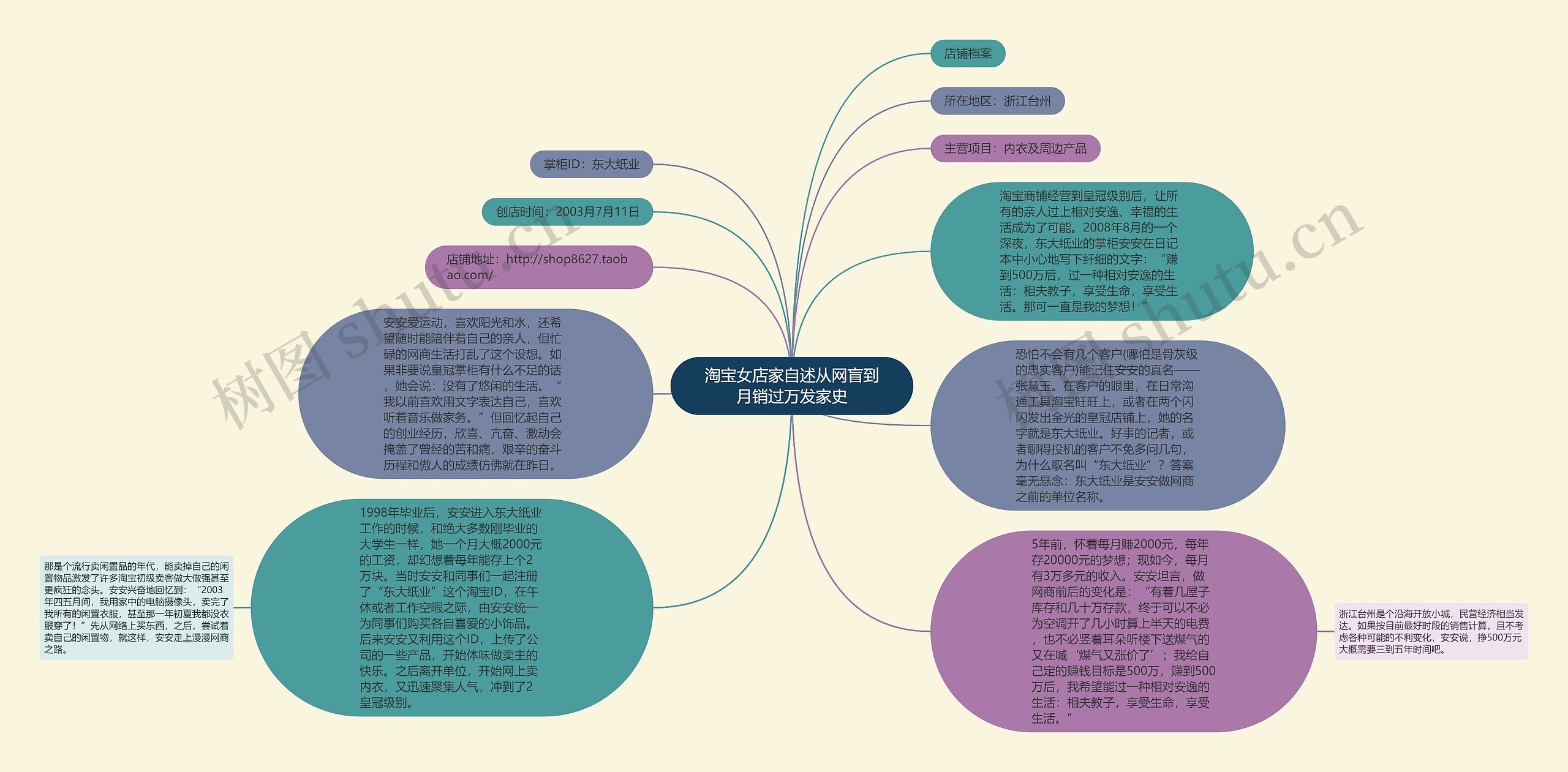 淘宝女店家自述从网盲到月销过万发家史思维导图